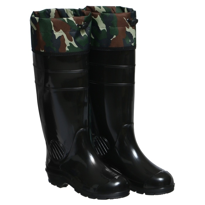 Сапоги мужские С-25М ПВХ, черные, размер 44