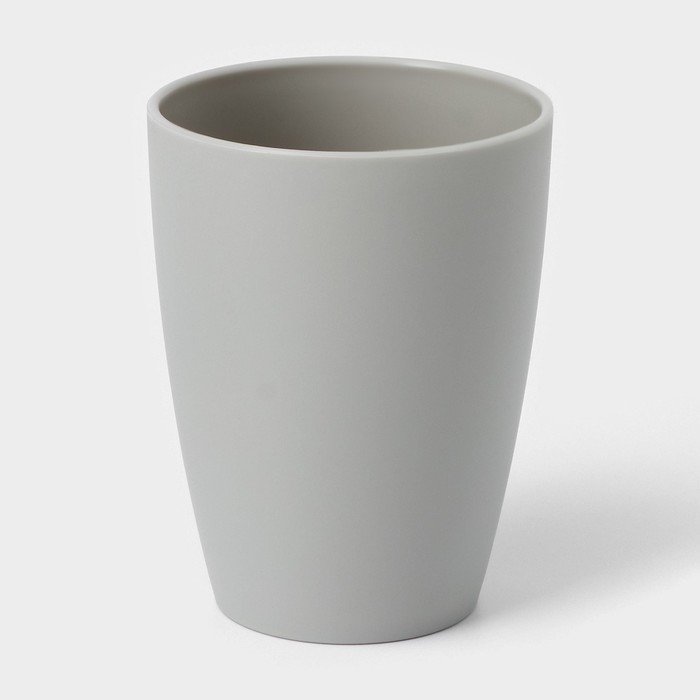 Набор для ванной &laquo;Эталон&raquo;, 4 предмета: дозатор для мыла, мыльница, 2 стакана, 24&times;8&times;17 см, цвет серый