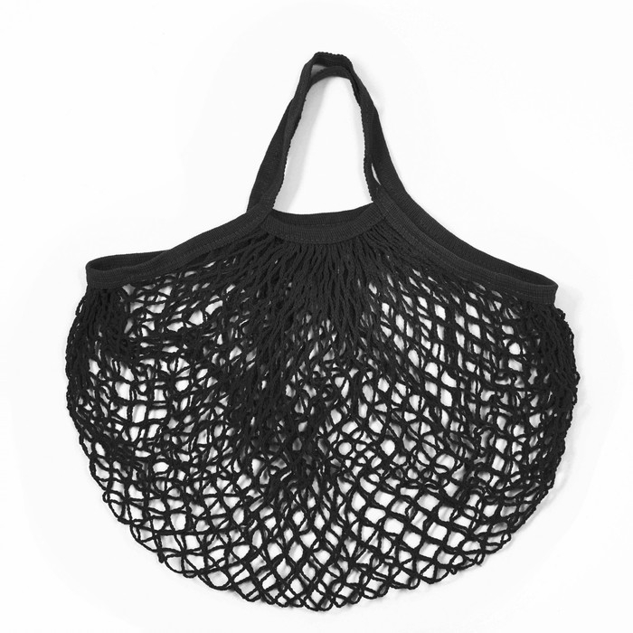 Авоська плетёная сумка сетка 34 х 34 см, ручка 12 см, клетка 1.5 см, чёрная Авоська плетёная сумка сетка 34 х 34 см, ручка 12 см, клетка 1.5 см, чёрная