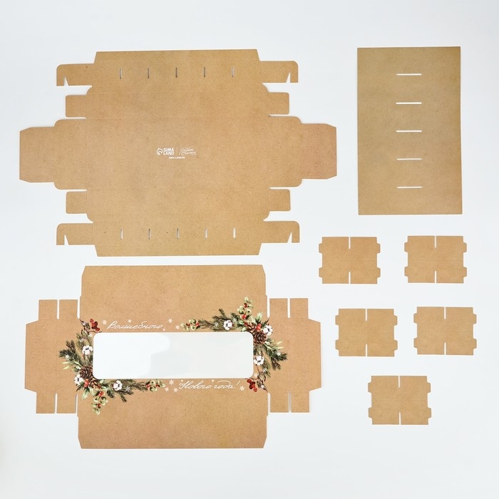 Коробка складная под 12 конфет «Новогодняя ботаника», 3.8 х 10.5 х 26.5 см, Новый год Коробка складная под 12 конфет «Новогодняя ботаника», 3.8 х 10.5 х 26.5 см, Новый год