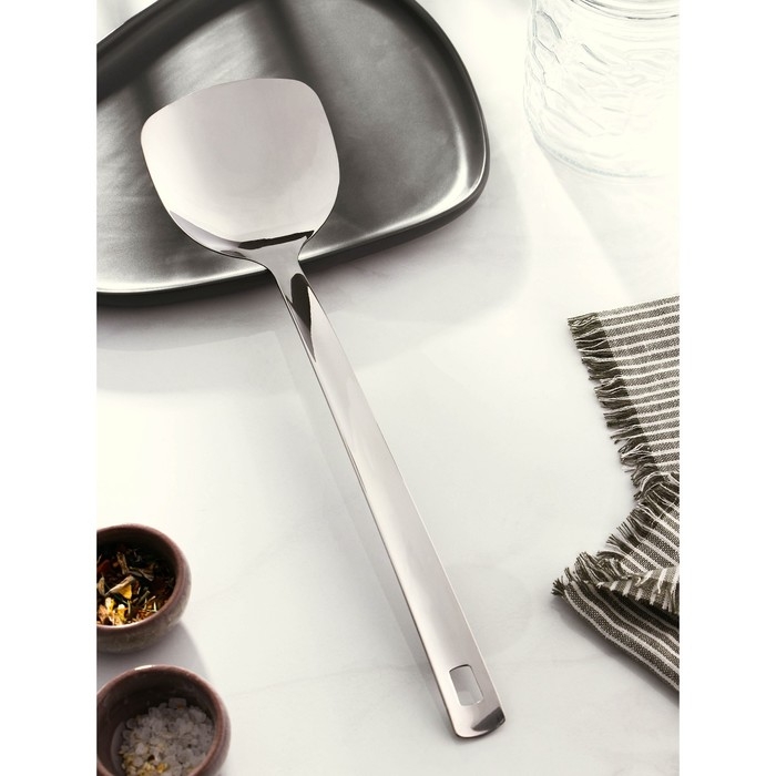 Ложка гарнирная из нержавеющей стали Доляна Everyday, 37&times;9,5 см, толщина 3 мм, цвет серебряный