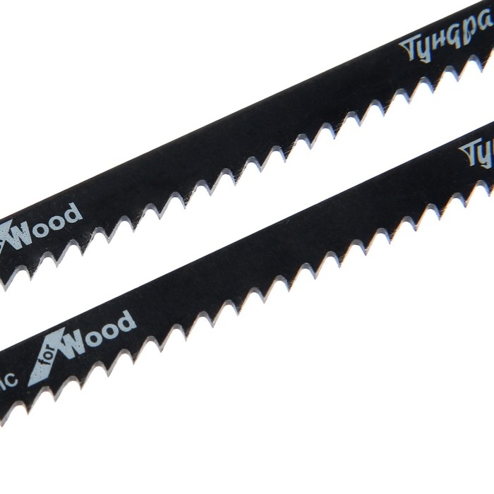 Пилки для лобзиков ТУНДРА, по дереву, прямой грубый рез, HCS, 100/125 х 3 мм, 2 шт.