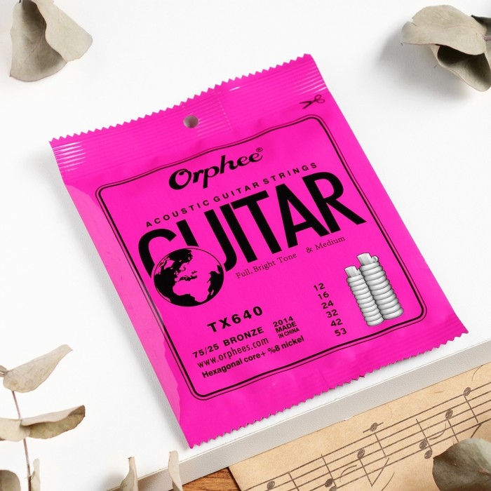 Струны для акустической гитары Orphee TX640, 012-053, фосфорная бронза Струны для акустической гитары Orphee TX640, 012-053, фосфорная бронза