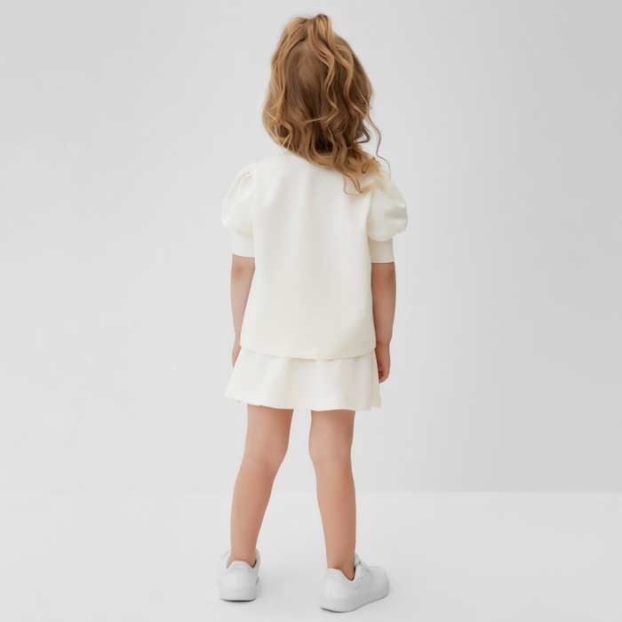 Комплект для девочки (свитшот и юбка) MINAKU, цвет молочный, рост 128 см Комплект для девочки (свитшот и юбка) MINAKU, цвет молочный, рост 128 см