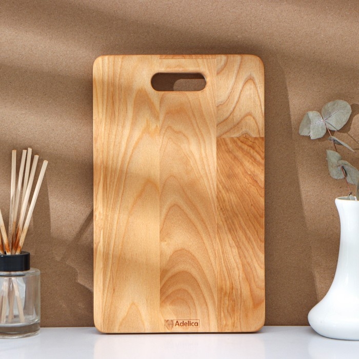 Подарочный набор деревянной посуды Adelica, доска разделочная, 2 лопатки, 29&times;18&times;1,8 см, масло в подарок 100 мл, берёза