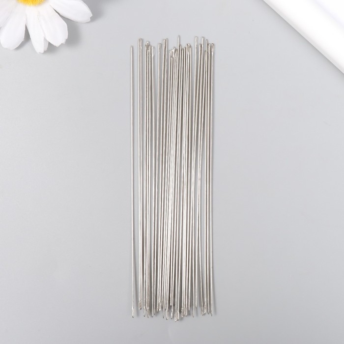 Иглы для бисера металл тонкие набор 25-30 шт &Oslash; 0,7х118 мм