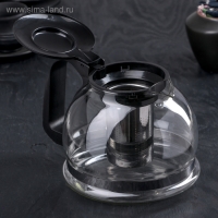 Чайник стеклянный заварочный &laquo;Иллюзия&raquo;, 1,6 л, с металлическим ситом, цвет чёрный