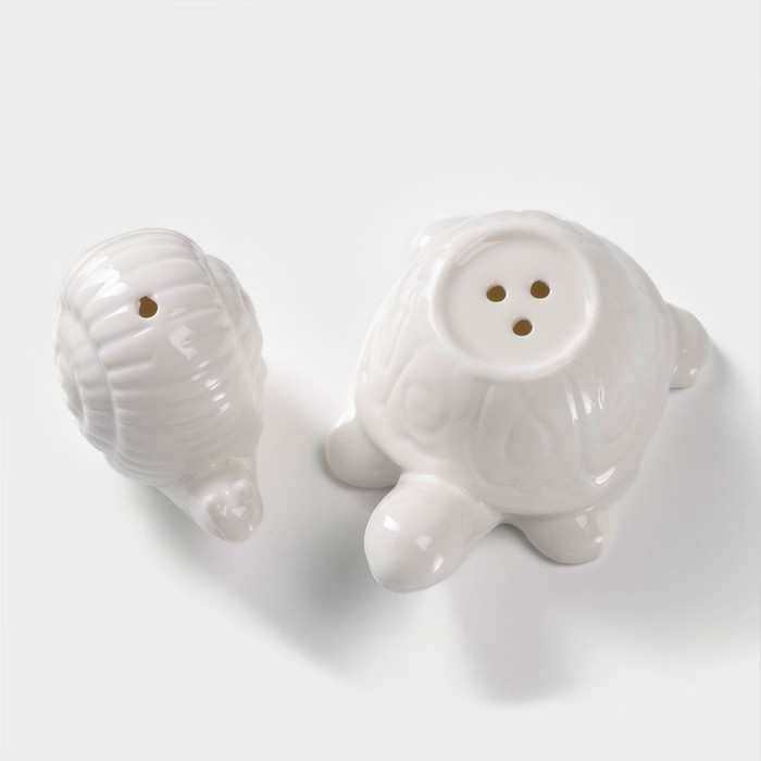 Набор фарфоровый для специй BellaTenero &laquo;Черепаха и улитка&raquo;, 2 предмета: солонка, перечница, 40 мл, цвет белый