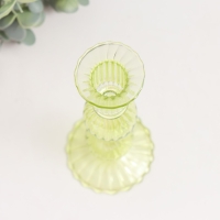 Подсвечник стекло на 1 свечу "Физалис" прозрачный жёлто-зеленый 8х8х26 см