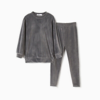 Костюм детский (свитшот, леггинсы) KAFTAN Plushy р.36 (134-140), серый Костюм детский (свитшот, леггинсы) KAFTAN Plushy р.36 (134-140), серый