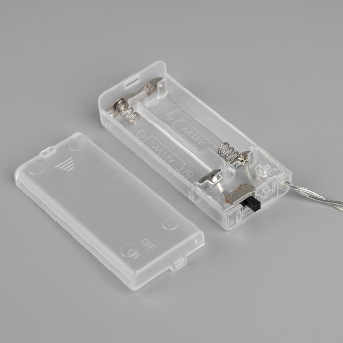 Гирлянда &laquo;Нить&raquo; 2 м с насадками &laquo;Серый фонарик&raquo;, IP20, прозрачная нить, 10 LED, батарейки AAх2 (нет в комплекте), свечение тёплое белое