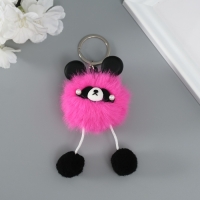 Пушистик на кольце "Панда модник" розовый 9х6х6 см Пушистик на кольце "Панда модник" розовый 9х6х6 см