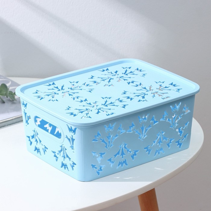 Контейнер для хранения с крышкой &laquo;Колокольчики&raquo;, пластик, 25,5&times;20&times;11 см, цвет МИКС