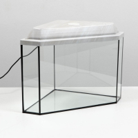 Аквариум "Дельта" угловой с крышкой, 25 литров, 34 х 34 х 31/37,5 см, беленый дуб Аквариум "Дельта" угловой с крышкой, 25 литров, 34 х 34 х 31/37,5 см, беленый дуб