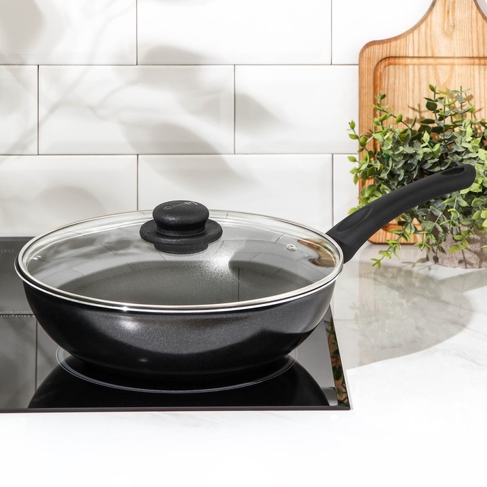 Сковорода-ВОК LITE, d=28 см, стеклянная крышка, антипригарное покрытие Сковорода-ВОК LITE, d=28 см, стеклянная крышка, антипригарное покрытие