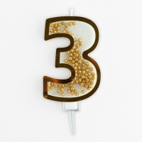 Свеча для торта, цифра с шейкером &laquo;3&raquo;, 9,5 х 4 см