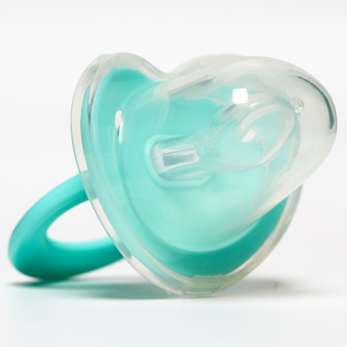 Соска-пустышка ортодонтическая, силикон, +6мес., с колпачком, цвет бирюзовый Соска-пустышка ортодонтическая, силикон, +6мес., с колпачком, цвет бирюзовый