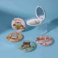 Зеркало складное &laquo;Совы&raquo;, d = 7,5 см, рисунок МИКС