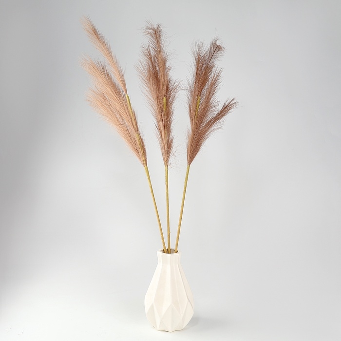 Пампасная искусственная трава высота 1 метр, набор 3 шт., цвет коричневый