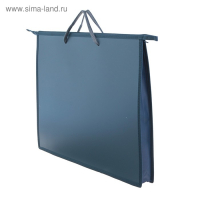 Папка для чертежей и рисунков А2, 650 х 480 х 50 мм, 0.9 мм, с ручками, пластиковая, молния сверху, Оникс, ПР 2, серая