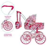 Коляска для кукол универсальная, с корзиной, сумкой, металлический каркас Коляска для кукол универсальная, с корзиной, сумкой, металлический каркас