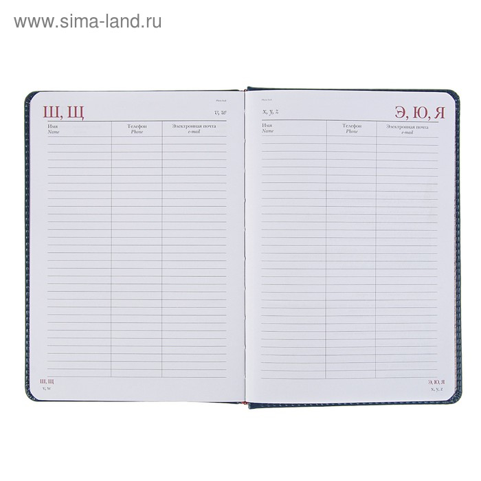 Ежедневник недатированный А5+, 136 листов Sidney Nebraska, обложка искусственная кожа, золотой срез, ляссе, синий