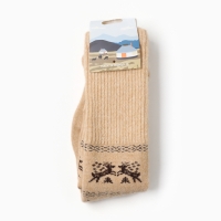 Гольфы детские из монгольской шерсти, цвет бежевый, 5-7 лет