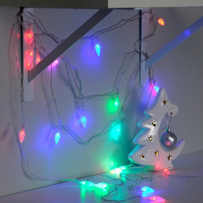 Гирлянда «Нить» 5 м с насадками «Шишки», IP20, прозрачная нить, 20 LED, свечение мульти (RG/RB), мигание, 220 В Гирлянда «Нить» 5 м с насадками «Шишки», IP20, прозрачная нить, 20 LED, свечение мульти (RG/RB), мигание, 220 В