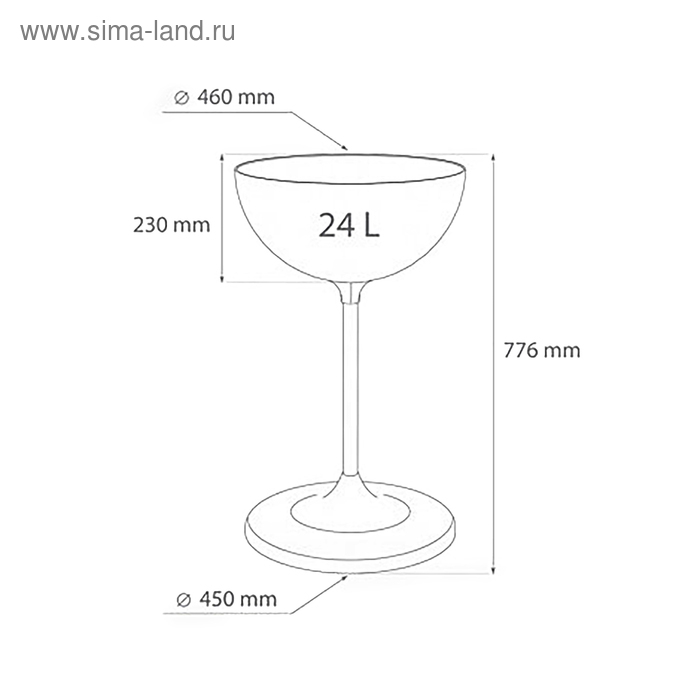 Дисплей UNIBOWL 24 л, 46&times;46&times;77,6 см