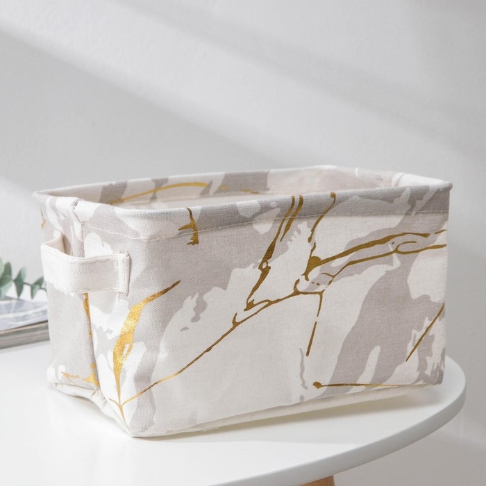 Корзина для мелочей Доляна &laquo;Мрамор&raquo;, 23&times;16&times;12 см, цвет серый