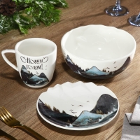 Кружка новогодняя керамическая &laquo;Горы&raquo;, 350 мл, цвет белый