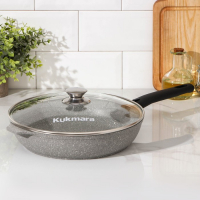 Сковорода, d=26 см, съёмная ручка, стеклянная крышка, антипригарное покрытие, цвет светлый мрамор Сковорода, d=26 см, съёмная ручка, стеклянная крышка, антипригарное покрытие, цвет светлый мрамор