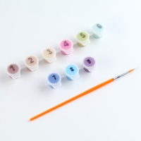 Картина по номерам на холсте с подрамником для детей &laquo;Мишки на лужайке&raquo;, 17 х 17 см