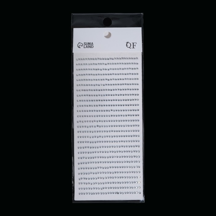 Стразы для декора ногтей, на клеевой основе, 2 мм, цвет серебристый