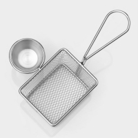 Корзинка для картофеля фри Доляна «Лонгфилд», 10×8×7,5 см, с соусником d=5 см, цвет серебристый Корзинка для картофеля фри Доляна «Лонгфилд», 10×8×7,5 см, с соусником d=5 см, цвет серебристый