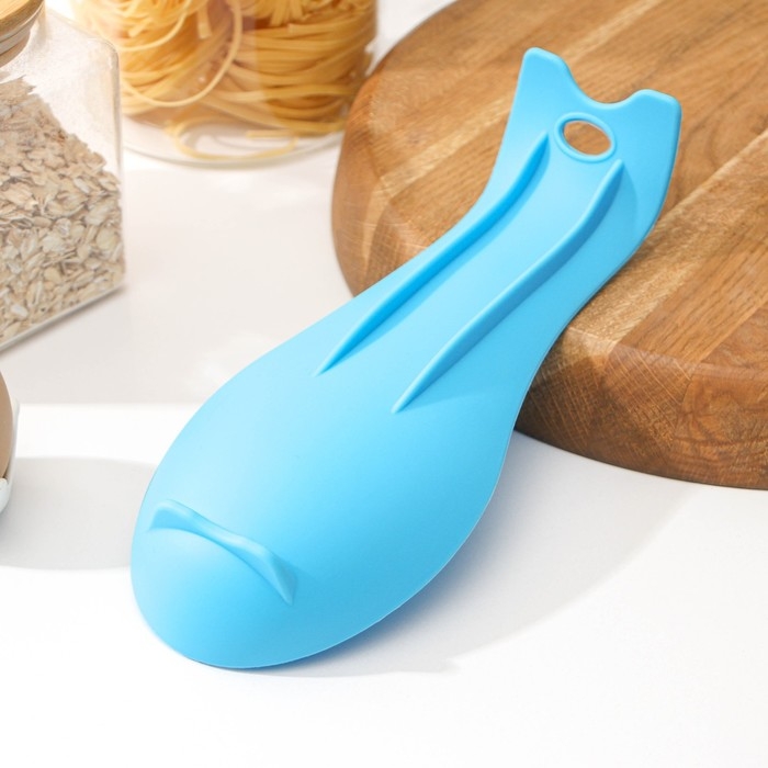 Подставка под ложку Доляна &laquo;Горох&raquo;, 24,5&times;9,5 см, цвет синий