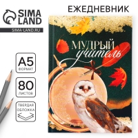Ежедневник, твёрдая обложка, формат А5, 80 листов &laquo;Учителю: Мудрый учитель&raquo;