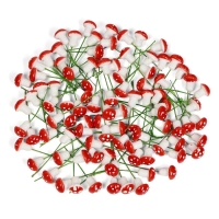 Набор штекеров "Грибочек Мухоморчик" 2х1,5см, 100шт Набор штекеров "Грибочек Мухоморчик" 2х1,5см, 100шт