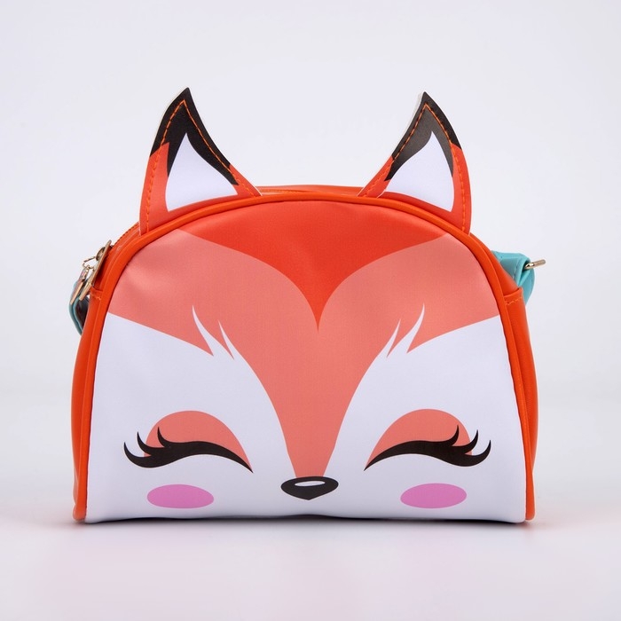 Сумка детская для девочки "Лисенок", искусственная кожа, с брелком, 18х15х2 см