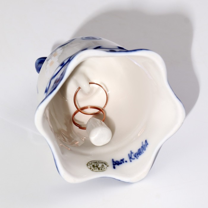 Колокольчик &laquo;Бантик&raquo;, H=10,5 см, гжель