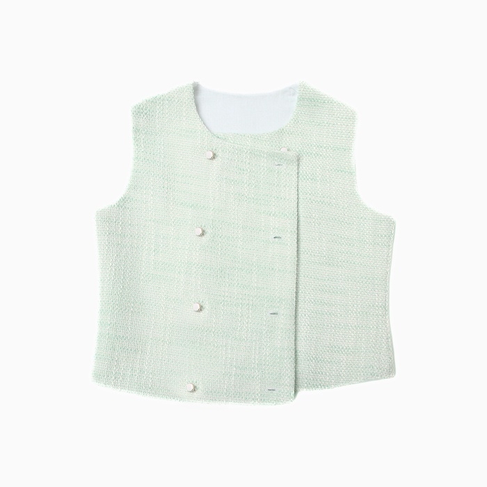 Новый год. Жилетка для девочки, MINAKU :Party Dress, цвет зеленый, рост 128 см