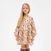 Платье детское KAFTAN "Цветы", р. 36 (134-140), бежевый Платье детское KAFTAN "Цветы", р. 36 (134-140), бежевый