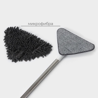 Окномойка с стальной ручкой и сгоном Raccoon, 25×17×105(148) см, 2 насадки из микрофибры Окномойка с стальной ручкой и сгоном Raccoon, 25×17×105(148) см, 2 насадки из микрофибры