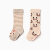 Новый год.Гольфы детские 2 пары Крошка Я, 8-10 см, бежевый