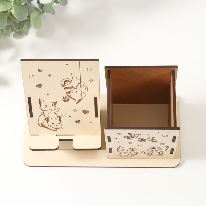 Органайзер настольный Органайзер настольный "Кошки" 18х12,5х9 см (набор 9 деталей)