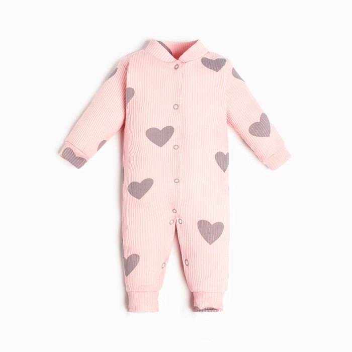 Комбинезон Крошка Я &laquo;Сердца&raquo;, рост 68-74 см, цвет розовый