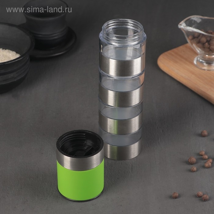 Мельница для специй &laquo;Этажи&raquo;, 21&times;5 см, керамический механизм, цвет МИКС