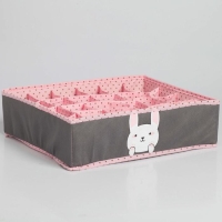 Органайзер для хранения белья, кофр 24 ячейки &laquo;Зайчик&raquo;, 35 х 30 х 10 см.