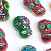 Посыпка медальоны сахарная с картинкой микс: &laquo;Хэллоуин Черепа&raquo;, для декора капкейков, торта, напитков, 20 гр