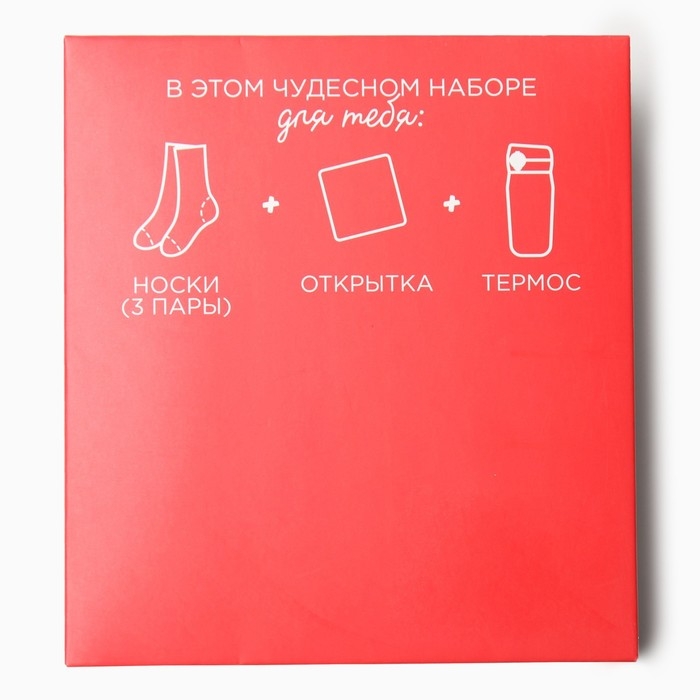 Подарочный набор термос и носки 3 пары KAFTAN Подарочный набор термос и носки 3 пары KAFTAN "Лапки", р.36-39